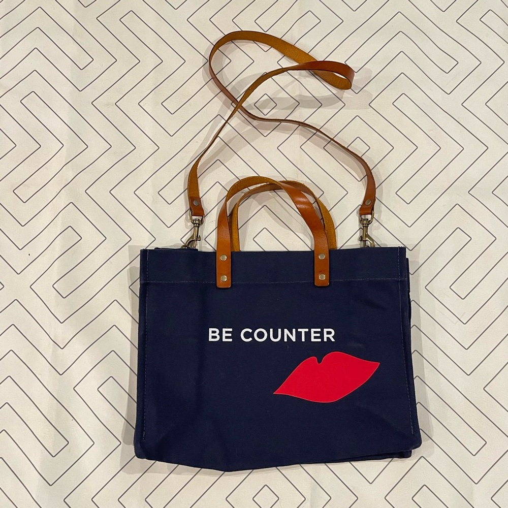 Parker Thatch Navy Canvas Tote Crossbody